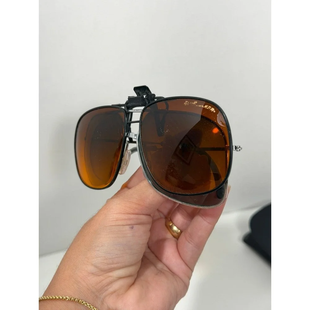 Cool Ray Vintage Silver Aviator Sunglasses with Blublocker Clip-On Lenses